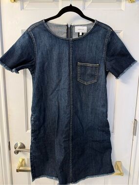 Current/Elliott Dark Denim Short Sleeve Dress